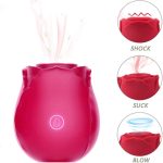 Female Rose Flower with Rose Toy for Woman 10 Gears USB Rechargeable Valentines Day Gift-Red - Image 6