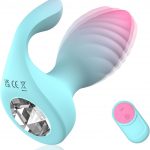 Remote Control Diamond Anal Plug Vibrator Clitoral Stimulator Female Sex Toys
