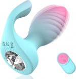 Remote Control Diamond Anal Plug Vibrator Clitoral Stimulator Female Sex Toys