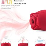 Female Rose Flower with Rose Toy for Woman 10 Gears USB Rechargeable Valentines Day Gift-Red - Image 7