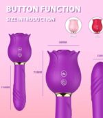 2 in 1 Rose Sucking Telescopic Vibrator - Image 5