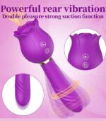 2 in 1 Rose Sucking Telescopic Vibrator - Image 2