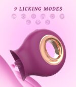 Adult Toys Rose Clitoral Vibrator, Tongue Licking Toy Vibrator with 9 Modes, Rechargeable & Waterproof Adult Sex Toys for Women Couples - Image 2