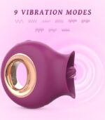 Adult Toys Rose Clitoral Vibrator, Tongue Licking Toy Vibrator with 9 Modes, Rechargeable & Waterproof Adult Sex Toys for Women Couples - Image 3