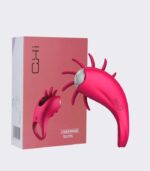 With 360° Rotation Oral Vibrator Ring 10 Vibration Modes G-Spot Massage Rings Vibrators for Her Clitoris Cock Rings Tongue Licking Nipple Sex Toy Men Women Couples (Red)