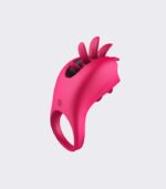 With 360° Rotation Oral Vibrator Ring 10 Vibration Modes G-Spot Massage Rings Vibrators for Her Clitoris Cock Rings Tongue Licking Nipple Sex Toy Men Women Couples (Red) - Image 2