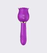 2 in 1 Rose Sucking Telescopic Vibrator