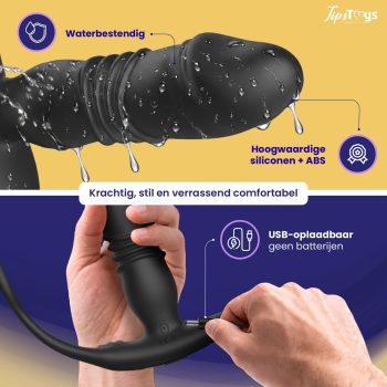 3-in-1 Telescopic Anal Plug Vibrator Prostate Massager
