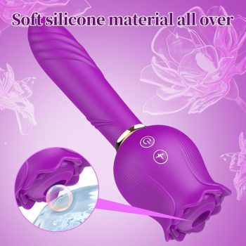  2 in 1 Rose Sucking Telescopic Vibrator