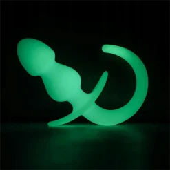 Happy Dog Tail Silicone Butt Plug - Black